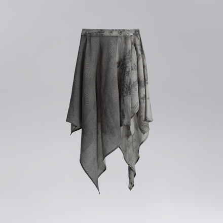 Asymmetric Patchwork Skirt (Grey)