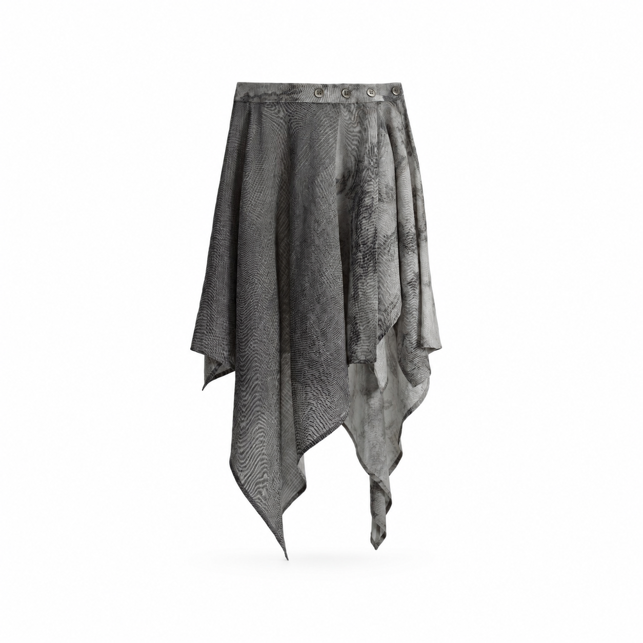 Asymmetric Patchwork Skirt （Grey）