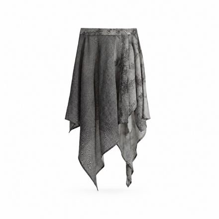 Asymmetric Patchwork Skirt （Grey）