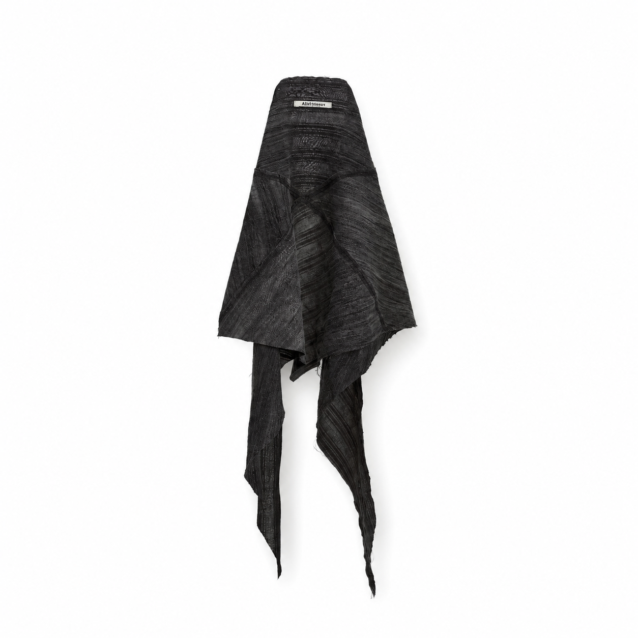 Sand-City Dyed Raw-Edge Scarf （Black）
