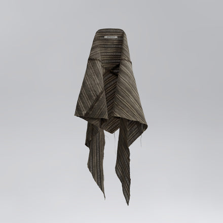 Sand-City Dyed Raw-Edge Scarf （Moss Green）